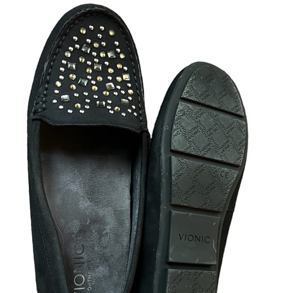 VIONIC Black Sued Loafer- Slip on Driving shoe - Picture 3 of 7